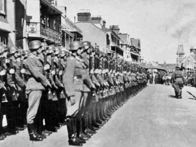 On parade opposite the swimming club